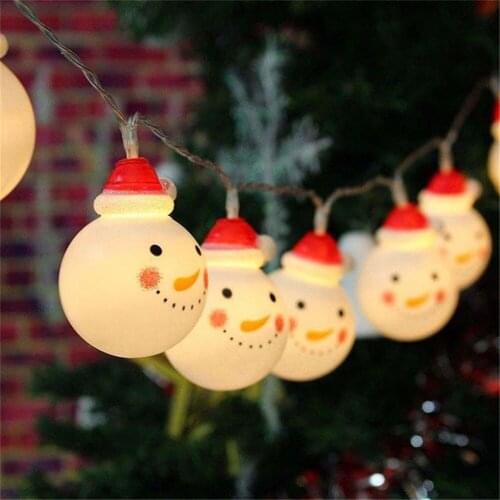 Snowman Festoon Christmas String Light 1.5M 10LED Garland Holidy Christmas Tree Decoration for Home Curtain Garden New Year 2022