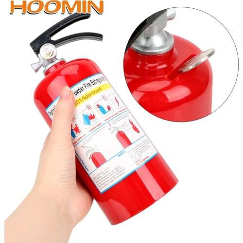 HOOMIN Fire Extinguisher Money Boxes Creative Coin Piggy Banks Money Saving Box Home Decor Plastic Birthday Gift for Kids