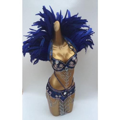Festival and carnival showgirl beading bra costume set #CO19009M