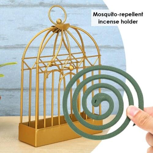 Creative Mosquito Coil Holder Nordic Style Birdcage Shape Summer Day Iron Mosquito Repellent Incenses Rack Plate Home Decoration