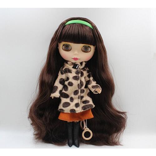 Blygirl Blyth doll Leopard coat coat orange dress two styles for 1/6 doll Blyth doll