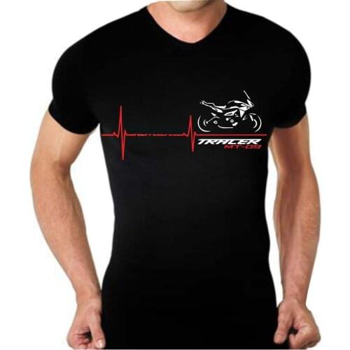 Fashion Heart Beat TRACER MT-09 Motorcycle T-Shirt. Summer Cotton Short Sleeve O-Neck Mens T Shirt New S-3XL