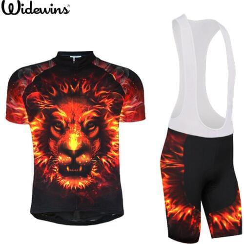Widewins Mens Cycling Jersey Ropa Ciclismo Bike Bicycle Sports wear Cycling Bike Clothing Bike Jersey Raging lion 7158