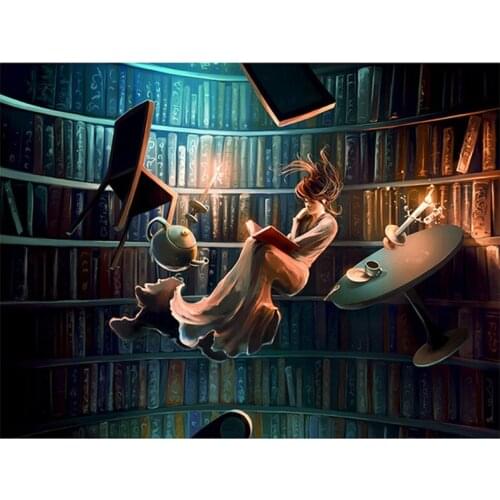 Student study room Decoration 5D Diy full square round Diamond Painting abstract Magic book Art Mosaic Diamond EmbroideryZP-2017