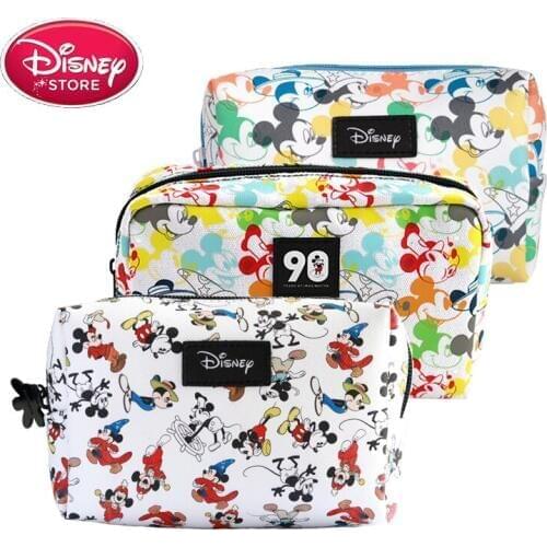 Genuine Disney Mickey Mouse Bag Girl Multi-function Bag Mummy Makeup Wash Bag Disney Purse Girls Gift