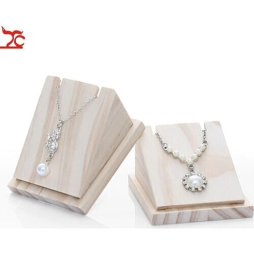 2pcs Solid Wood Necklace Display Stand Jewelry Storage Counter Placed Pendant Shelf Jewelry Props necklace stand