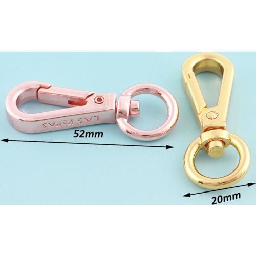 Rose gold Swivel Clasp 10pcs 52*20mm Lanyard clasp Metal Lobster Clasp key chains Snap Hook Purse leash clasp