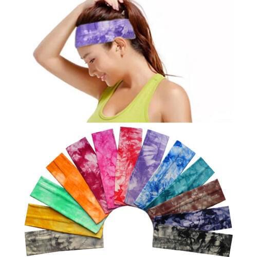 Tie Dye Cycling Yoga Sport Sweat Headband Men Sweatband For Men Women Yoga Hair Bands Head Sweat Bands Sports Hair Accessories