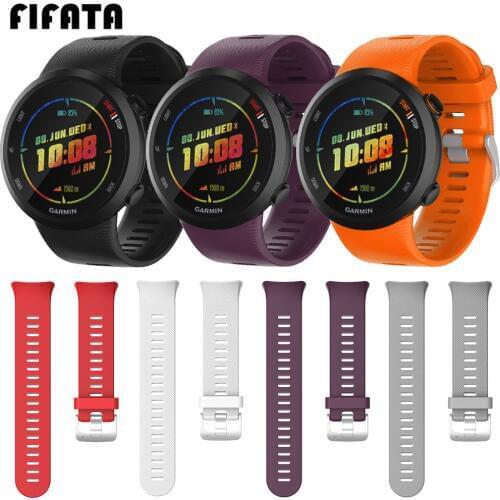 FIFATA Colorful Soft Silicone Watch Strap For Garmin Forerunner 45/45S Smart Watch Replacement Sport Wristband With Tool