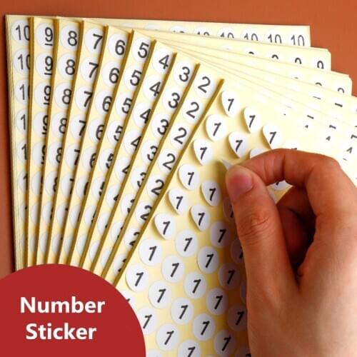 1 Sheet Round Number Self Adhesive Sticker 1 To 102 Small Garment Labels Tags Home Office Convenient Label Decoration