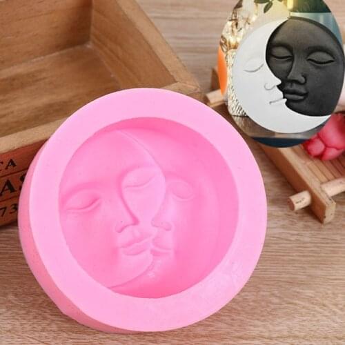 Moon Love Sun Candle Silicone Molds Love Face Soap Molds Handmade Ornaments Plaster Candle Mold for Candle Making