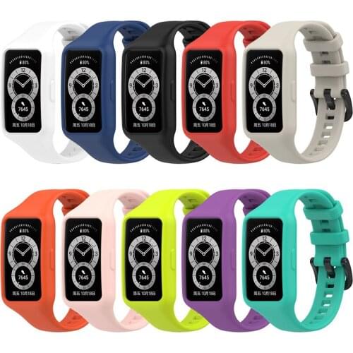 Silicone Straps For Huawei Honor Band 6 Smart Bands One-Piece Smooth Replacement Sport Watchband
