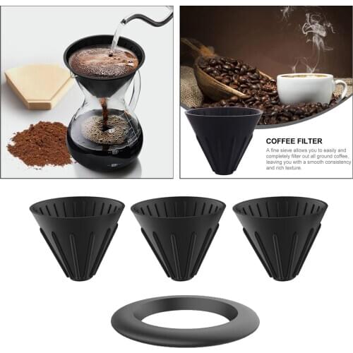 Silicone Pour Over Cone Dripper Reusable Coffee Filter with Stand Ring