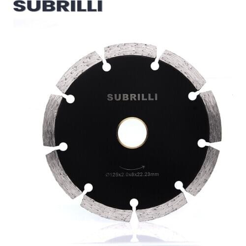 SUBRILLI 5 Inch Diamond Dry Cutting Disc Marble Granite Cutting Blades Dry Cut Diamond Segment 125mm Blades for Stone