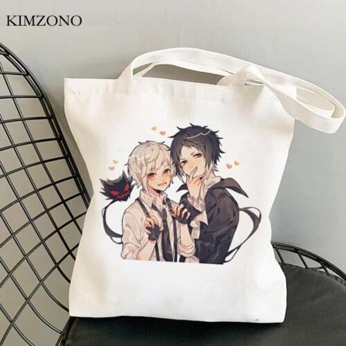 Bungou Stray Dogs shopping bag tote recycle bag bolsa shopper eco jute bag bag tote foldable cloth reciclaje sac tissu