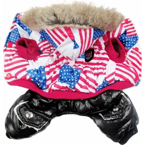 USA Flag Style Pet dogs Winter Coat Free Shiping By CPAM Dogs Clothing