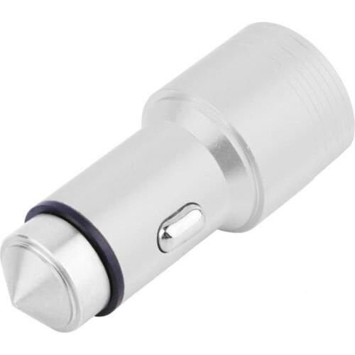 Universal Dual 2 Port USB Car Charger Adapter & Safety Emergency Rescue Hammer