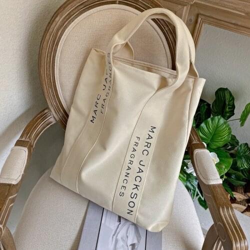 Ladies Fashion Large Capacity Shopping Canvas eco-friendly Tote Bag Letter Printing Casual Beach Shoulder Bag Large Wallet Bag