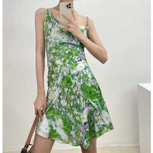 Sexy 2021 Summer Women Flower Prints Asymmetrical Dress For Female Clothes Gdnz 6.10