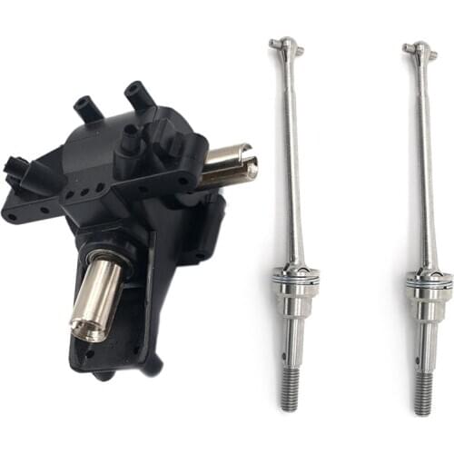 1x Metal Differential Gear Front Rear Wave Box for WLtoys 12428 12423 & 2Pcs Metal Front Drive Shaft CVD 0090