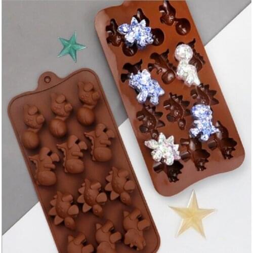 12 hole dinosaur silicone mold Chocolate Mould Ice Cube Mould Baking cake decoration tools