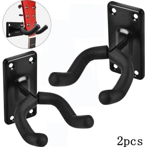2pcs/lot Wall Mount Guitar Hanger Hook Holder Metal Covered Soft Sponge Coat for Guitar /Bass / Violin / Mandolin / Ukulele