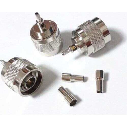 2PCS N Male Window Plug Crimp RG174 RG316 LMR100 Cable RF Connector