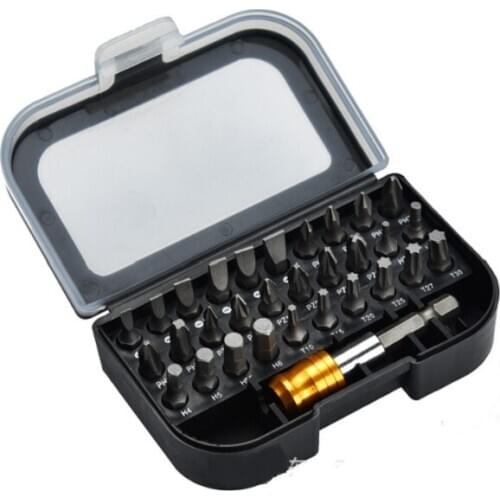 New 32pc Power Bit Set Allen bits Screwdriver Bits Sets with Case Torx, Pozidriv, Phillips, Slotted, Hex