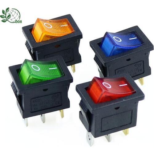 5PCS illuminated Lighted LED On/Off Rectangle Rocker Switch Car Dash 6A 250V 10A 250V