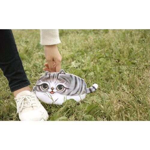 5 pieces Coin purse New 3D girl wallet bag face zipper mini cat animal coin purse childrens purse plush coins pouch kawaii bag