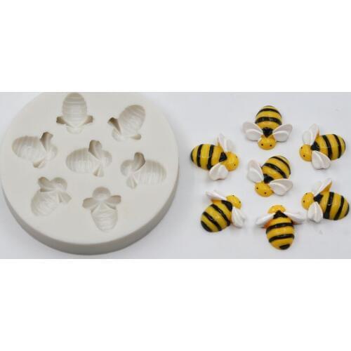 7PCS Lovely Bees DIY Baking Tools Fondant Cake Decoration Silicone Mold Chocolate Candy Silicone Mould