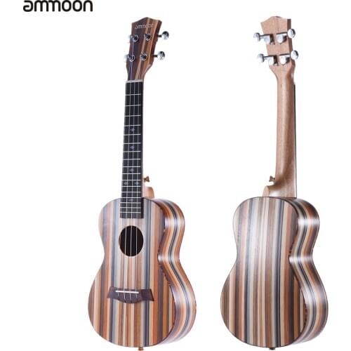 Ammoon 24" Ukulele Ukelele Uke Acoustic Wooden Soprano 18 Frets 4 Strings Okoume Neck Rosewood Fingerboard String Instrument