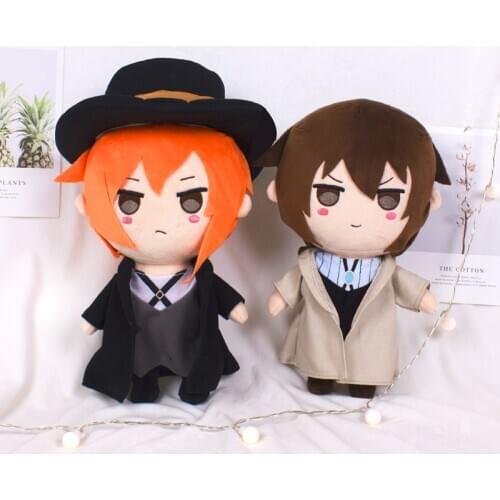 Anime Bungou Stray Dogs Nakahara Chuya Dazai Osamu Cute Short Plush Dolls Pillow Cute Toys Cushion Xmas Gifts Cosplay 36cm