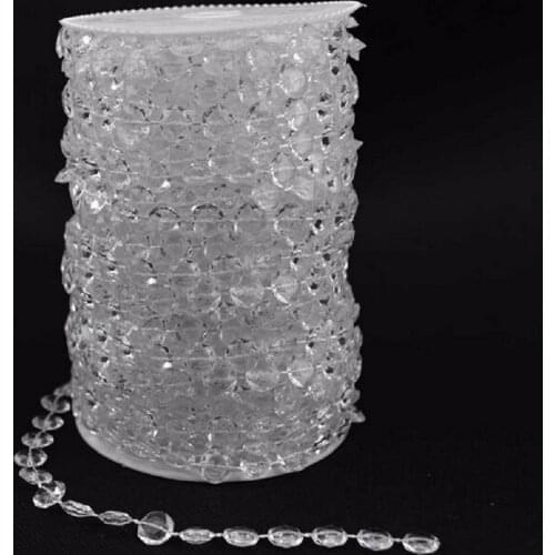 30 Meter/Roll, 99FT Acrylic Crystal Garland Strand Diamond Disk Bead String for Wedding Decoration Christmas Tree Party Supplies