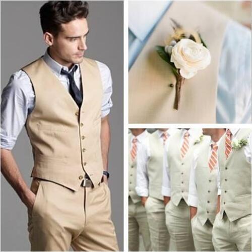 Caballero invierno Tweed tela Hombre Trajes de negocios novio esmoquin hombres Prom fiesta abrigo pantalones establece tres Traj