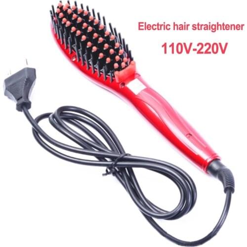 Electric hair straightener hair comb straight Fast Heating hair artifact electric splint ceramic hairdressing tools 1pc