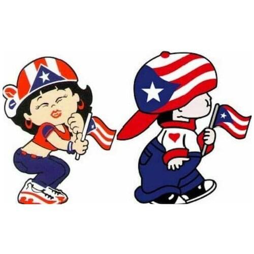 PUERTO RICO FLAG CAR STICKER DECAL,BANDERA,BORICUA, (EACH KID INDIVIDUALLY ITEM) Motocross Start Racing Tuning Laptop Trunk