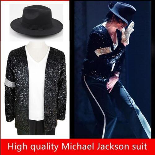 Good quality Michael Jackson COSPLAY Costume Imitation clothing Childrens performance clothes Mens womens MJ dance clothes