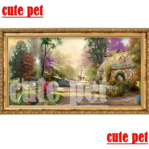 Cute pet Large Full Square Round DIY Diamond Painting Rural oil painting scenery Mosaic Embroidery Full Display Home Decor gift