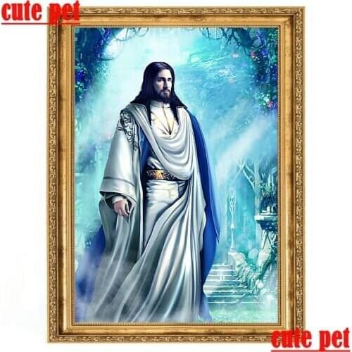 Jesus wallpaper Religion Icon 5D round square diamond painting embroidery Diy full sets diamond painting Cross Stitch mosaic