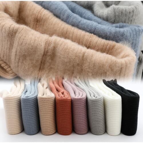 Girls Boys Infants Cashmere Stripes Pantyhose Plushed Furry Thicken Children Winter Thickened Pantyhose 1-5T Length 40cm-60cm