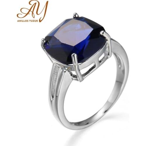 Anillos Yuzuk Vintage 925 Silver Jewelry Ring Square Shape Citrine Zircon Gemstone Female Ring For Wedding Party Gift Wholesale