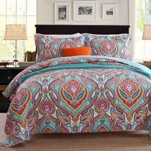 Cotton Bedspread Quilt Set 3pcs Coverlet Quilts Bed Cover Pillowcase King Queen Size Summer Blanket