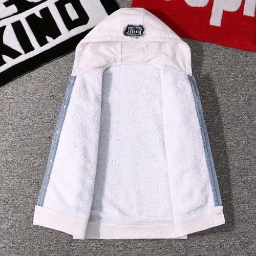 Fashion Women jacket Thick warm Cashmere Women Autumn winter Casual Women clothing Hooded jacket cowboy Patchwork Female Jackets