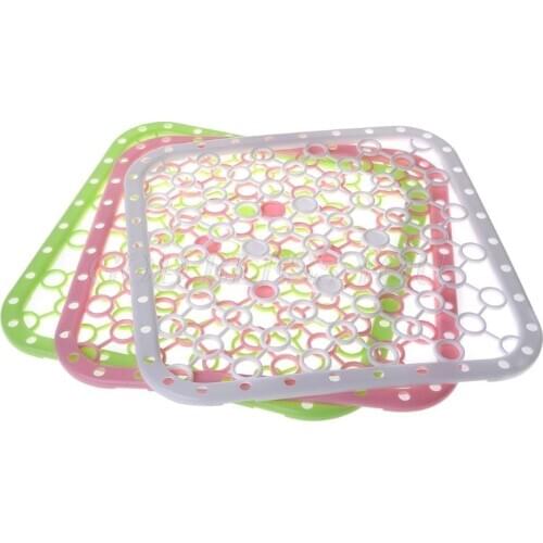 Multifunction Silicone Table Placemat Vegetables Dishes Sink Drying Rack Draining Board Mat Big Grids Kitchen Insulation Pad
