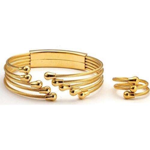 Trendy Stainless Steel Tassel Open Cuff Charm Bracelets Jewelry Luxury Brand Chain Link Female Women Wrap Wedding Bangles