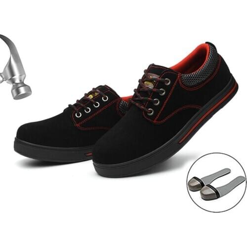 Mens Safety Shoes Steel Toe Construction Protective Footwear Lightweight Shockproof Work Sneaker Shoes For Men Women