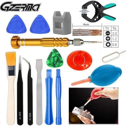 15 in 1 Anti-static Clean Opening Screen Cell Phone Repair Tool Kit With 5 in 1 Screwdriver Set for iPad Macbook Phone Repair