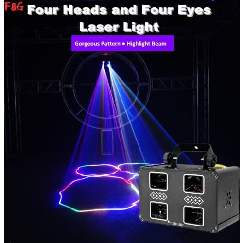 NEW Four Heads and Four Eyes RGB Line Array Party Beam Laser Lights Professional Lamps For Dj Bar KTV Disco Party Christmas Home
