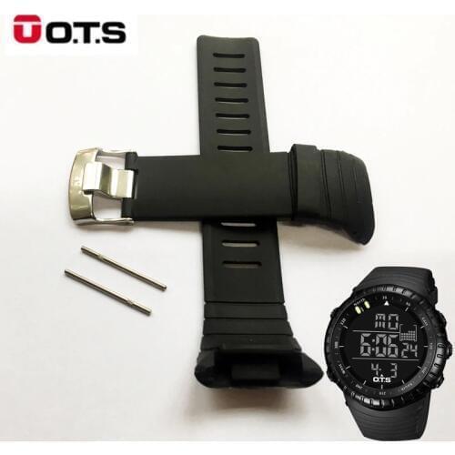 Watch box OTS Waterproof TPU Silicone Rubber Core Watch Spare Strap 210MM Length Band 24MM Width Repair Replacement watchband